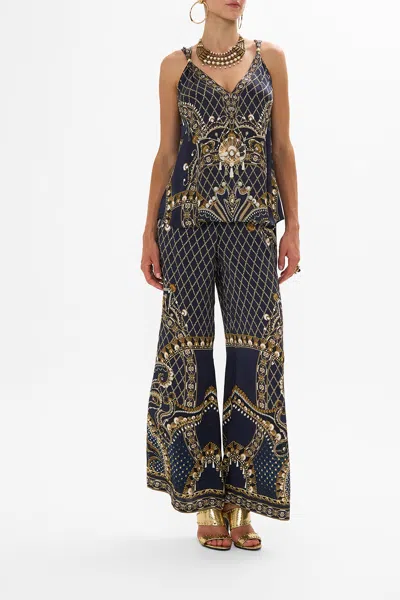 Camilla Tank Top With Strap Bead Detail Dance With The Duke In Navy