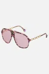 Camilla The Heiress Sunglasses Pink Glitter Snake