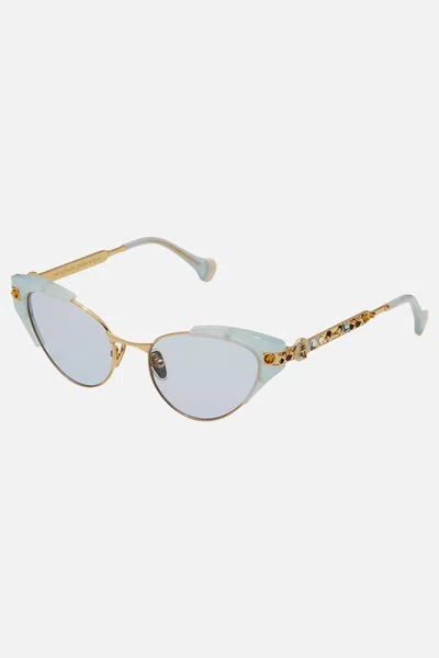Camilla The Suite Life Sunglasses Lagoon Blue In Gold