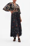 Camilla Tie Front Puff Sleeve Top Happily Ever After In Black