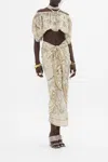Camilla Tie Front Skirt Ivory Tower Tales In Beige/green