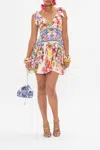 Camilla Tie Shoulder Short Dress Dutch Is Life In Beige/white