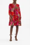 Camilla Tiered Shirt Dress Heart Like A Wildflower In Red
