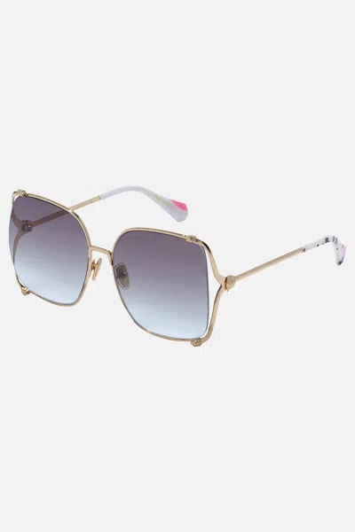 Camilla Too Glam To Give A Dam Sunglasses Gold / Nude In Blue