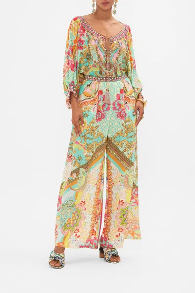 Camilla Tuck Front Pant An Italian Welcome In Green/multi