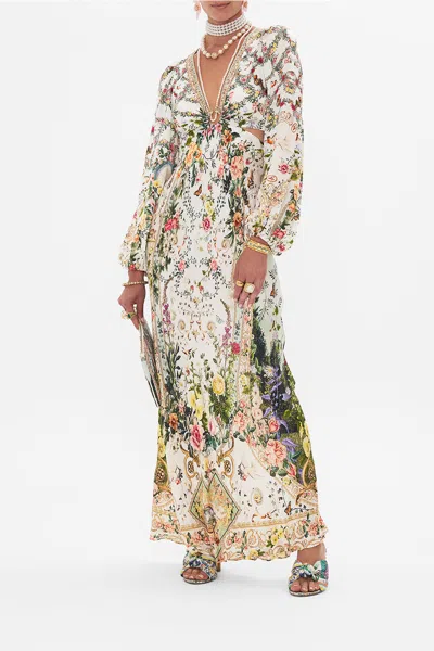 Camilla U-ring Cut Out Dress Renaissance Romance S In Beige/green