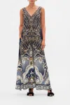 Camilla V Neck Flared Jumpsuit Dance With The Duke In Navy