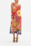 Camilla V Neck Midi Slip Dress Through Vincents Eyes In Red