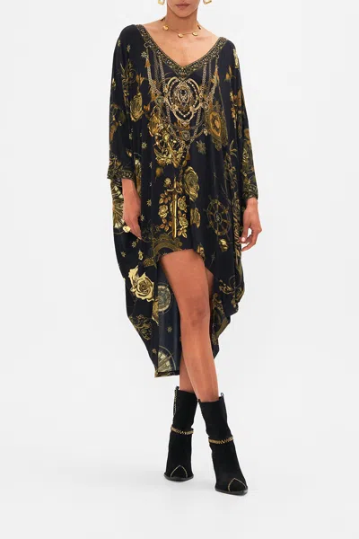 Camilla V-neck Scoop Back Hem Jersey Dress So Says The Oracle In Black