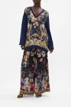 Camilla V Neck Silk Front Jumper Play Your Cards Right In Navy