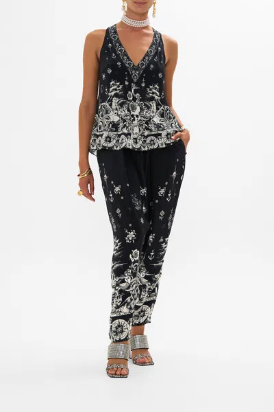 Camilla V Neck Top With Knot Back Tales Of Tattoo In Black