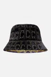 Camilla Velvet Bucket Hat Solid Black In Black