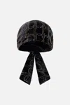 Camilla Velvet Headscarf Solid Black In Black