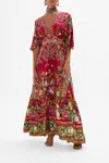 Camilla Printed Silk Maxi Dress In Red