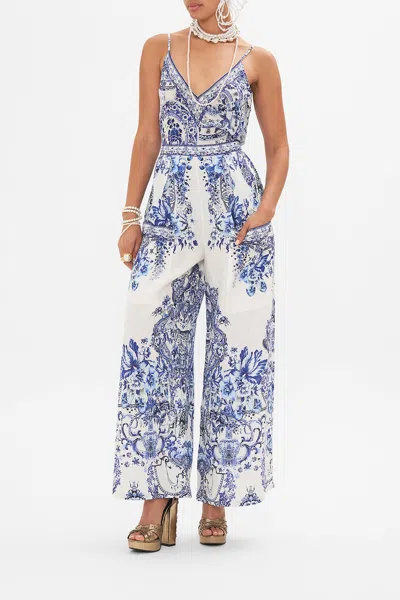 Camilla Wide Leg Trouser With Front Pockets Glaze And Graze In White