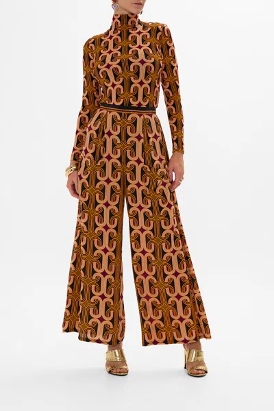 Camilla Wide Leg Trouser With Front Pockets One Night In De Wallen In Orange