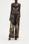 Camilla Wide Leg Trouser With Front Pockets Rockstar Royalty In Black