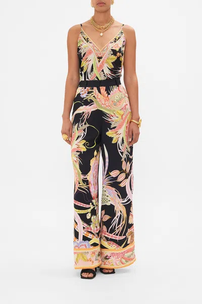 Camilla Wide Leg Waisted Pant Lady Of The Moon In Black