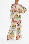 Camilla Wide Sleeve Blouse Princess In Print In White