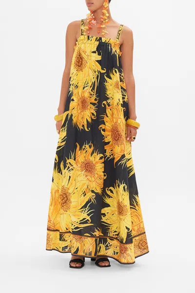 Camilla Wide Strap Sundress Make Me Your Masterpiece In Yellow