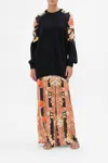 Camilla Wool Cashmere Blend Spliced Shoulder Jumper Secret History In Black