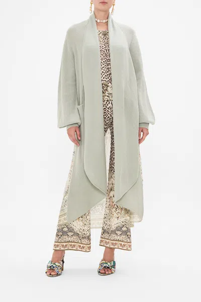 Camilla Wool Cashmere Knit Layer With Silk Back Looking Glass Houses In Beige/grey