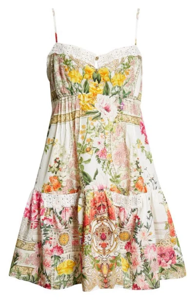 Camilla Crystal-embellished Printed Cotton And Silk-blend Mini Dress In Multi