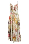 Camilla Long Dress With Tie Front Egyptian Rose In Egyptian Rose