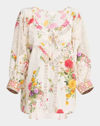 CAMILLA EGYPTIAN ROSE RAGLAN-SLEEVE BLOUSE