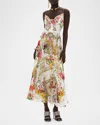 Camilla Long Dress With Tie Front Egyptian Rose In Egyptian Rose