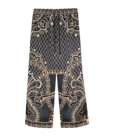 Camilla Elastic Waist Casual Pants In Black