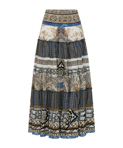 CAMILLA MAKE ME YOUR MOSAIC SHIRRED WAIST SKIRT