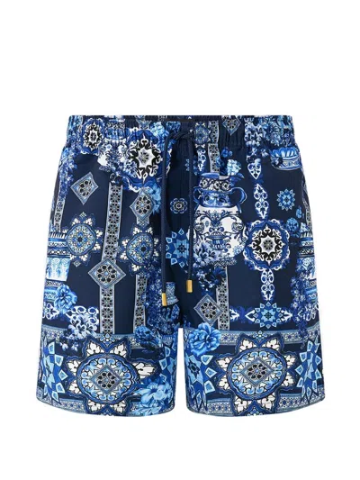 Camilla Elastic-waist Swim Shorts In Blue