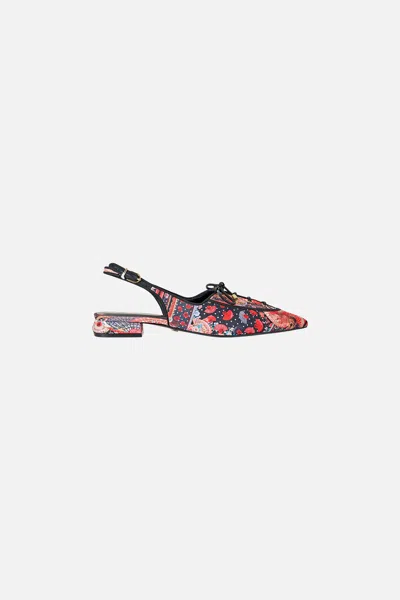 Camilla Elena Lace Up Front Pointed Slingback Daughters Of Duende In Multi