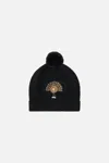 Camilla Embellished Beanie Solid Black In Black