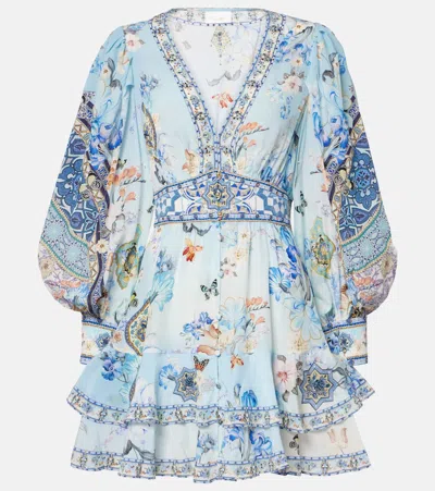 Camilla Embellished Floral Silk Minidress In Al Manial Palace Memoirs