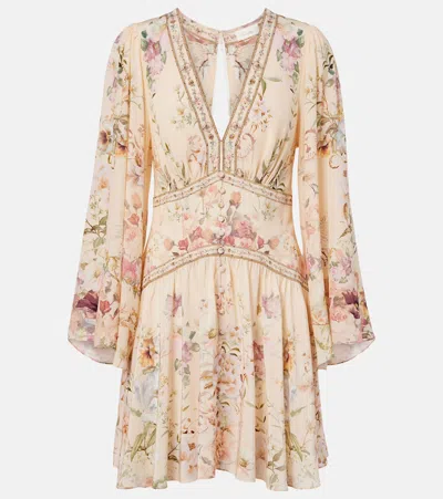 Camilla Embellished Floral Silk Minidress In Multi