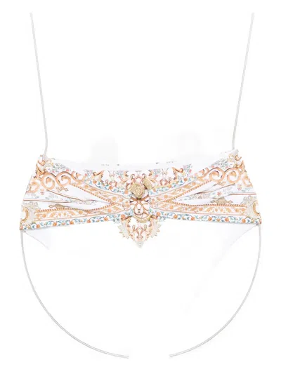 Camilla Embellished High-waist Bikini Bottom In Gold