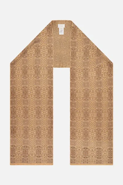 Camilla Embellished Knit Scarf Valley Of The Kings In Brown