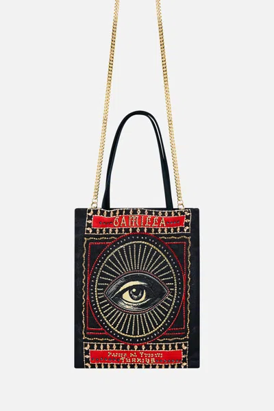 Camilla Embellished Mini Tote With Chain Strap High Class Hookah In Multi