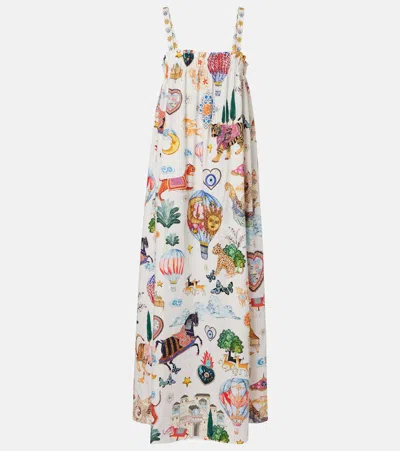 Camilla Embellished Printed Cotton Maxi Dress In Multi