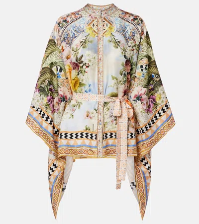 Camilla Embellished Printed Silk Blouse In Multi