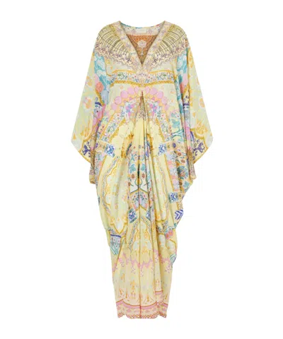 Camilla Embellished Printed Silk Cover-up In Neutral