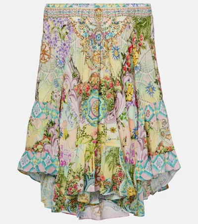 Camilla Embellished Printed Silk Crêpe Minidress In Multi