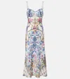 Camilla Embellished Printed Silk Satin Midi Dress In Multi