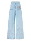 Camilla Embroidered Eyelet-detail Jeans In Blue