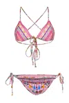 Camilla Embroidered Tri Bikini Patchwork Panorama In Multi