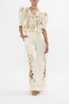 Camilla Embroidered Wide Leg Waisted Pant In Honour Of Heirlooms