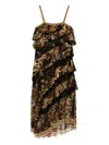 Camilla Era Of Empires Asymmetric Spliced Dress In Brown