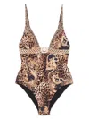 Camilla Era Of Empires-print Swimsuit In Brown